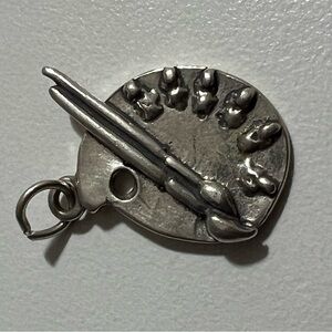 Sterling Silver Artist Painter’s Palette Necklace Pendant
